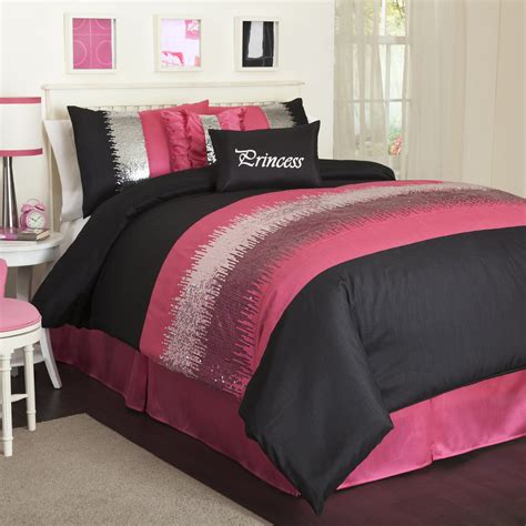 comforter black and pink|pink and black comforter twin.